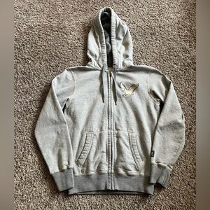 Vintage Y2K American Eagle Outfitters Men’s Gray Fleece Full Zip Jacket Size XS